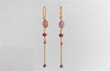 Guld ørehænger, safir - Horizon